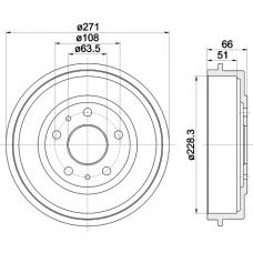 8DT 355 300-661 HELLA PAGID Тормозной барабан