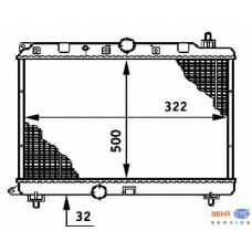 8MK 376 708-591 HELLA Радиатор, охлаждение двигателя