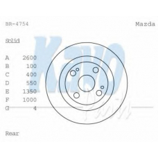 BR-4754 KAVO PARTS Тормозной диск