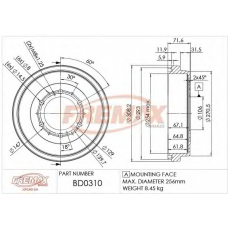 BD-0310 FREMAX Тормозной барабан