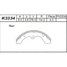 K3334 ASIMCO Комплект тормозных колодок