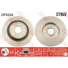 DF6324 TRW Тормозной диск