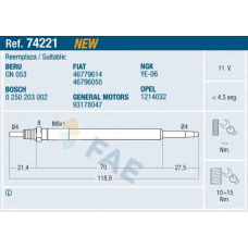 74221 FAE Свеча накаливания