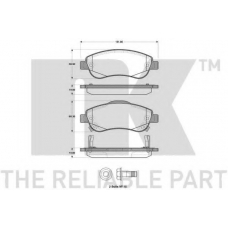 222640 NK Комплект тормозных колодок, дисковый тормоз