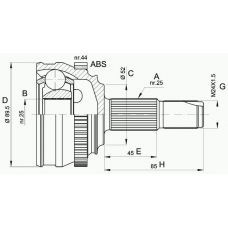 CVJ5251.10 OPEN PARTS Шарнирный комплект, приводной вал