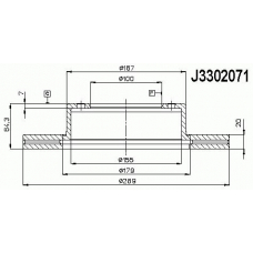 J3302071 NIPPARTS Тормозной диск