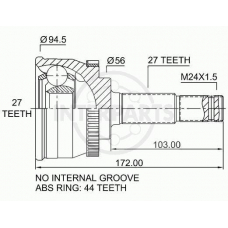 OJ-0164 InterParts Шарнирный комплект, приводной вал