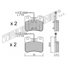 062.1 TRUSTING Комплект тормозных колодок, дисковый тормоз