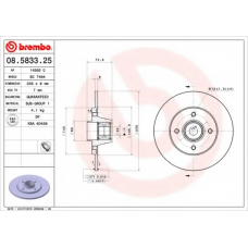 08.5833.25 BREMBO Тормозной диск