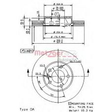 24900 E METZGER Тормозной диск