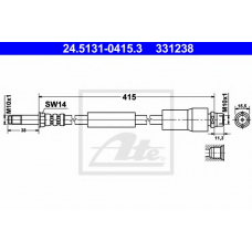 24.5131-0415.3 ATE Тормозной шланг