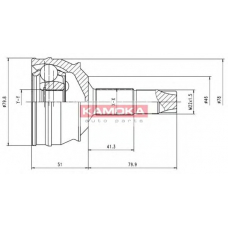 7334 KAMOKA Шарнирный комплект, приводной вал