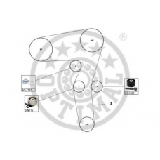 SK-1646AQ1 OPTIMAL Водяной насос + комплект зубчатого ремня