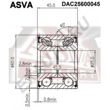 DAC25600045 ASVA Подшипник ступицы колеса