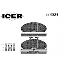 140834 ICER Комплект тормозных колодок, дисковый тормоз