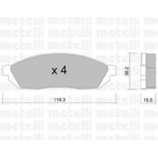 22-0087-0 METELLI Комплект тормозных колодок, дисковый тормоз