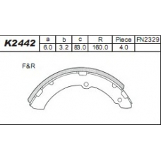 K2442 ASIMCO Комплект тормозных колодок