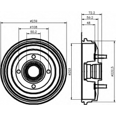 8DT 355 300-191 HELLA Тормозной барабан