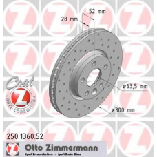 250.1360.52 ZIMMERMANN Тормозной диск