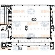 8MK 376 713-104 HELLA Радиатор, охлаждение двигателя