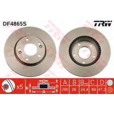 DF4865S TRW Тормозной диск