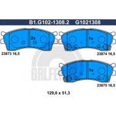 B1.G102-1308.2 GALFER Комплект тормозных колодок, дисковый тормоз