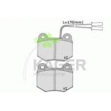 35-0193 KAGER Комплект тормозных колодок, дисковый тормоз