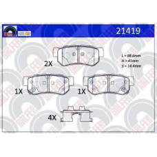 21419 GALFER Комплект тормозных колодок, дисковый тормоз