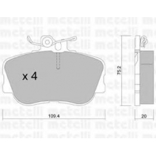 22-0158-0 METELLI Комплект тормозных колодок, дисковый тормоз