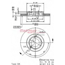 24617 E METZGER Тормозной диск