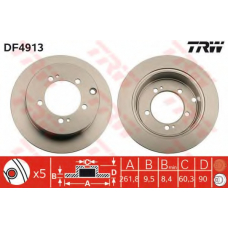 DF4913 TRW Тормозной диск