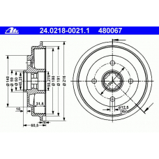 24.0218-0021.1 ATE Тормозной барабан