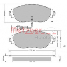 1170173 METZGER Комплект тормозных колодок, дисковый тормоз