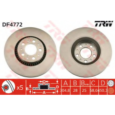 DF4772 TRW Тормозной диск