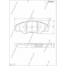 T360A43 NPS Комплект тормозных колодок, дисковый тормоз