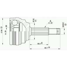 CVJ5389.10 OPEN PARTS Шарнирный комплект, приводной вал