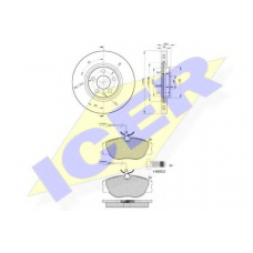 31046-4620 ICER Комплект тормозов, дисковый тормозной механизм
