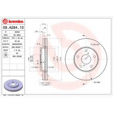 09.A284.10 BREMBO Тормозной диск