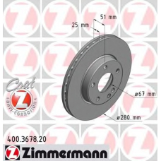 400.3678.20 ZIMMERMANN Тормозной диск