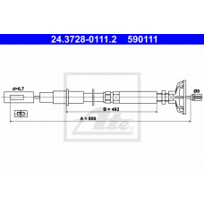24.3728-0111.2 ATE Трос, управление сцеплением