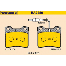 BA2250 BARUM Комплект тормозных колодок, дисковый тормоз