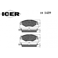 181439 ICER Комплект тормозных колодок, дисковый тормоз