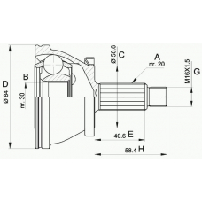 CVJ5390.10 OPEN PARTS Шарнирный комплект, приводной вал