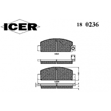 180236 ICER Комплект тормозных колодок, дисковый тормоз