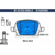 B1.G102-0560.2 GALFER Комплект тормозных колодок, дисковый тормоз