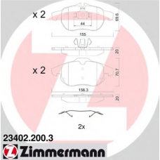 23402.200.3 ZIMMERMANN Комплект тормозных колодок, дисковый тормоз