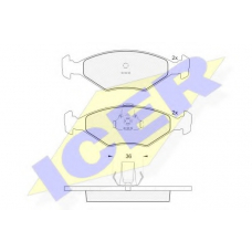 181604 ICER Комплект тормозных колодок, дисковый тормоз