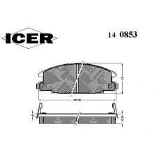 140853 ICER Комплект тормозных колодок, дисковый тормоз