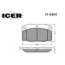 180454 ICER Комплект тормозных колодок, дисковый тормоз