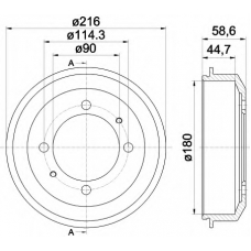 8DT 355 302-461 HELLA Тормозной барабан